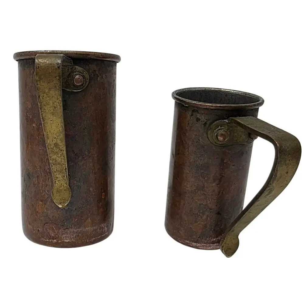 Vintage Copper Measuring Cups Set of 4 Nesting Hand Stamped Farmhouse Decor